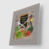 () Keukenklok met jouw naam Vierkante Klok (Hoek)