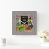 () Keukenklok met jouw naam Vierkante Klok (Huis)