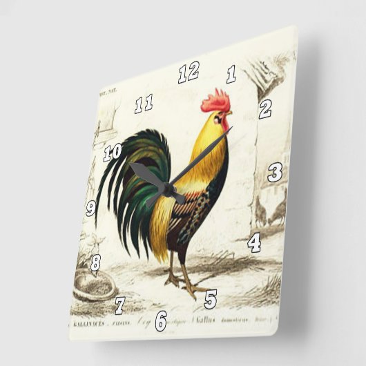  keukenklok voor Rooster-keuken Vierkante Klok (Hoek)