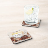 Keukenkoffiebeker en onderzetter van koffiebonen (Rechterzijde)