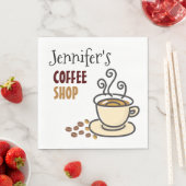 Keukenkoffiewinkel — gepersonaliseerd papier, serv servet (Insitu)