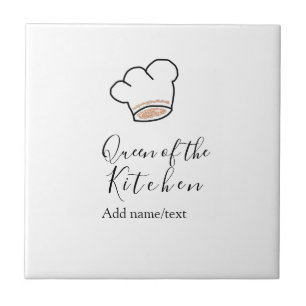 Keukenkoningin chef koken voeg naam kroon toe  tegeltje