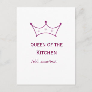 keukenkoningin mauve kroon koken chef naam briefkaart
