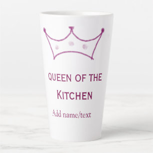 keukenkoningin mauve kroon koken chef naam latte mok