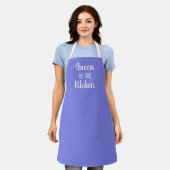Keukenkoningin Periwinkle Paarse Schort (Gedragen)