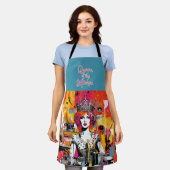 "Keukenkoningin" Pop Art Schort (Gedragen)