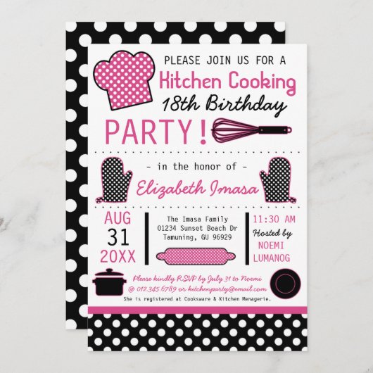 Keukenkookfeest Kaart (Voorkant / Achterkant)