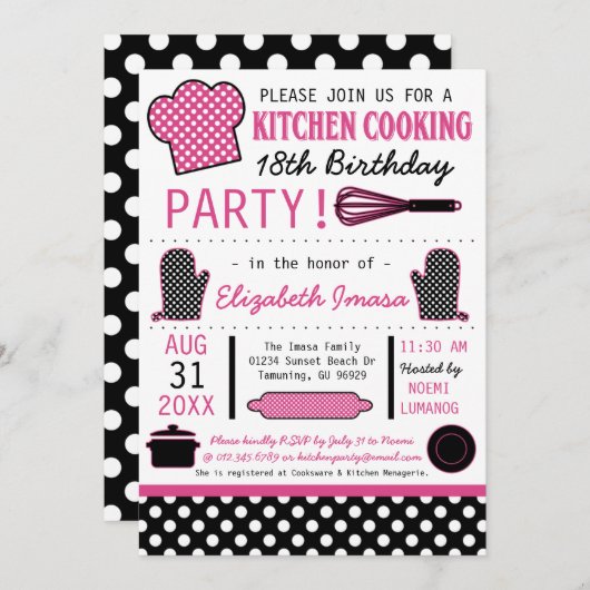 Keukenkookfeest Kaart (Voorkant / Achterkant)