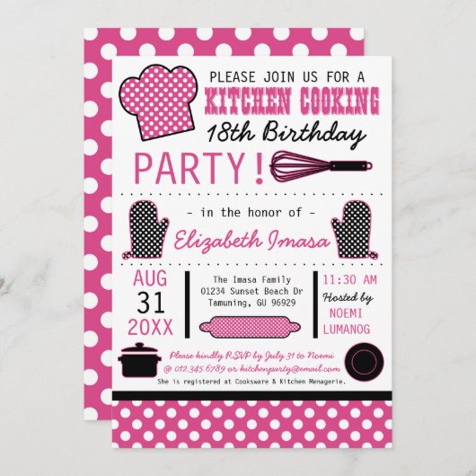 Keukenkookfeest Kaart (Voorkant / Achterkant)