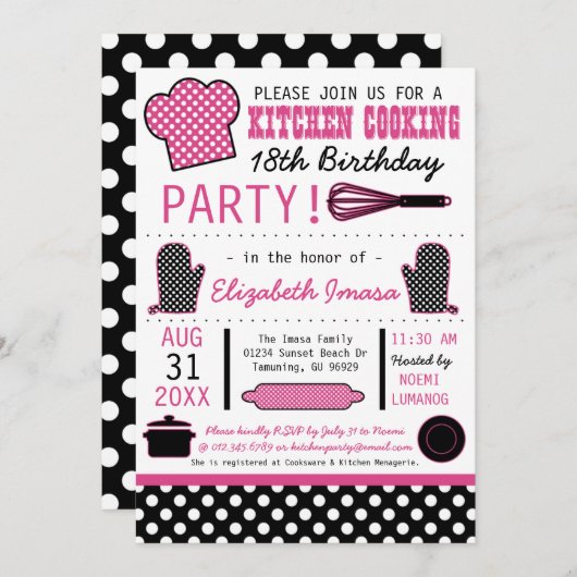 Keukenkookfeest Kaart (Voorkant / Achterkant)