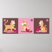 Keukenkopkattenpanorama-afbeelding Poster (Voorkant)