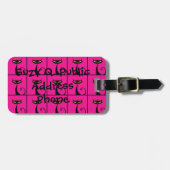 Keukenkraakbeen, warm roze en zwart bagagelabel (Voorkant horizontaal)