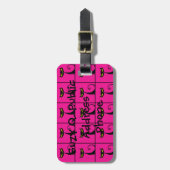 Keukenkraakbeen, warm roze en zwart bagagelabel (Voorkant verticaal)
