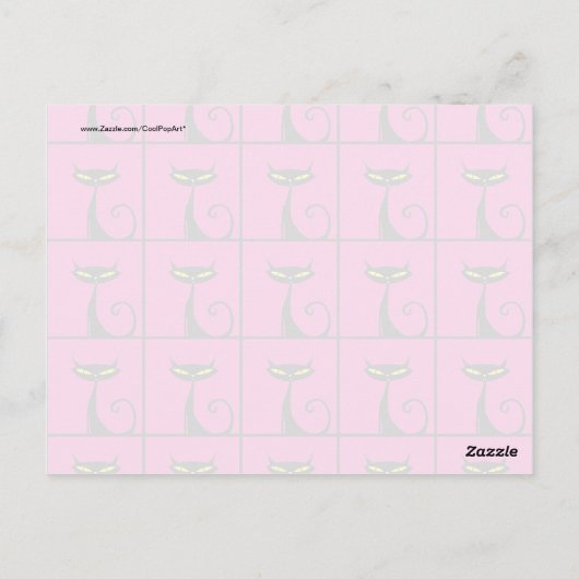Keukenkraakbeen, warm roze en zwart briefkaart (Achterkant)