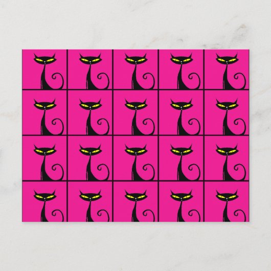 Keukenkraakbeen, warm roze en zwart briefkaart (Voorkant)