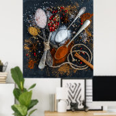 Keukenkruiden en kruiden poster (Thuiskantoor)