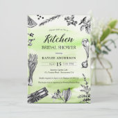 Keukenkruiden kruiden specerijen groene spatten kaart (Staand voorkant)