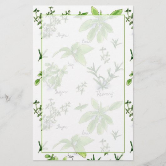 Keukenkruiden Rosemary Basil Briefpapier (Voorkant)