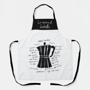 Keukenkunst Italiaanse Espresso koffie zwart Schort