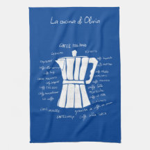 Keukenkunst Italiaanse Espresso koffiemoka blauw