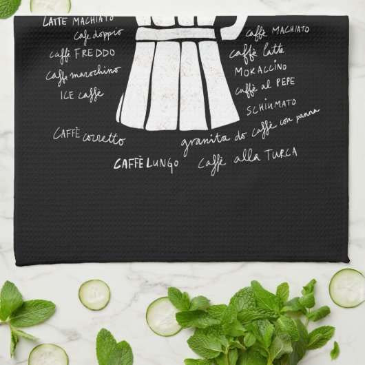 Keukenkunst Italiaanse Espresso koffiemoka pot Theedoek (Gevouwen)