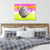 Keukenkunst van regenboogteapot canvas afdruk (Insitu (Slaapkamer))