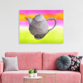 Keukenkunst van regenboogteapot canvas afdruk (Insitu (Woonkamer))