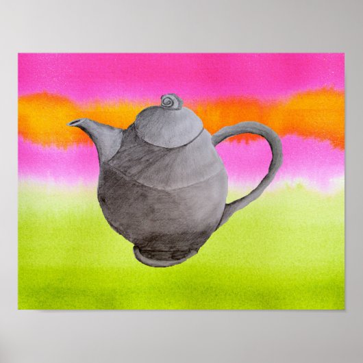 Keukenkunst van regenboogteapot poster (Voorkant)