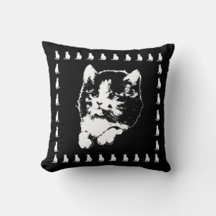  Keukenkunst zwarte en witte kat Pillow Kussen