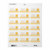 Keukenlabel - Sinaasappel cupcake en polka dots Etiket (Full Sheet)