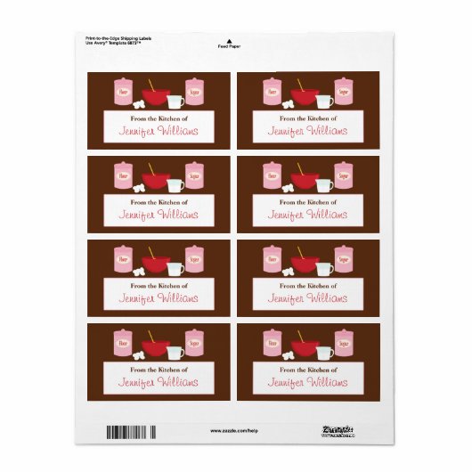 keukenlabels etiket (Full Sheet)