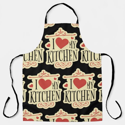 Keukenliefde: omarm de vreugde van "Ik hou van mij Schort (Voorkant)