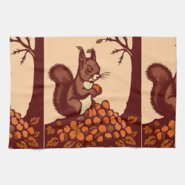 🐿️ Keukenlinnen Herfsteekhoorn – Theedoek