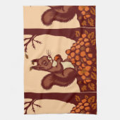 🐿️ Keukenlinnen Herfsteekhoorn – Theedoek (Verticaal)