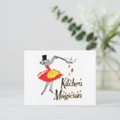 Keukenmagiër-kaart voor aangepaste retro briefkaart (Staand voorkant)