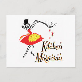 Keukenmagiër-kaart voor aangepaste retro briefkaart