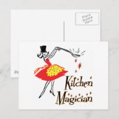 Keukenmagisch Retro Cooking Art Briefkaart (Voorkant / Achterkant)