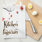 Keukenmagische retrorecooking theedoek (Quarter Fold)