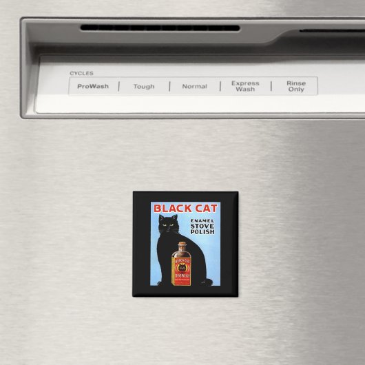 KEUKENMAGNEET ~  ZWARTE KAT! KACHELLAK MAGNEET (Insitu (Vaatwasser))