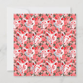 Keukenmaskers en bloeiende camellia op roze kaart (Achterkant)