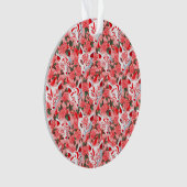 Keukenmaskers en bloeiende camellia op roze ornament (voorkant)