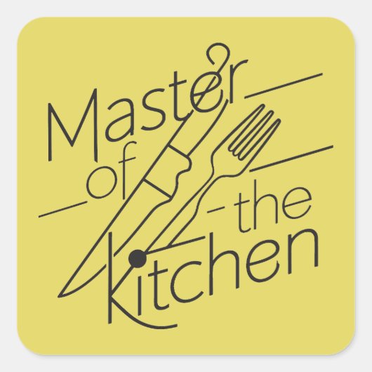 keukenmeester Culinary Groove Vierkante Sticker (Voorkant)