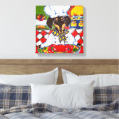 KEUKENMEESTER DACHSUND CANVAS AFDRUK (Insitu (Slaapkamer))