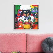 KEUKENMEESTER DACHSUND CANVAS AFDRUK (Insitu (Woonkamer))