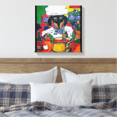 KEUKENMEESTER DACHSUND CANVAS AFDRUK (Insitu (Slaapkamer))