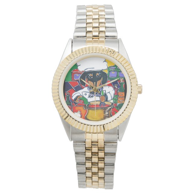 KEUKENMEESTER DACHSUND HORLOGE (Voorkant)