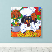 KEUKENMEID DOXIES CANVAS AFDRUK (Insitu (Houten vloer))