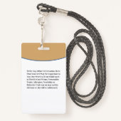 Keukenmeisje ID-identificatie Noodkaart Badge (Achterkant met draagriem)