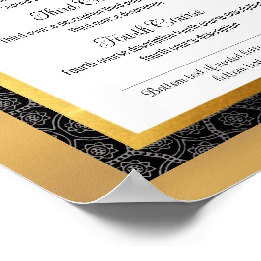 keukenmenu voor goudgourmet-eters poster (Hoek)