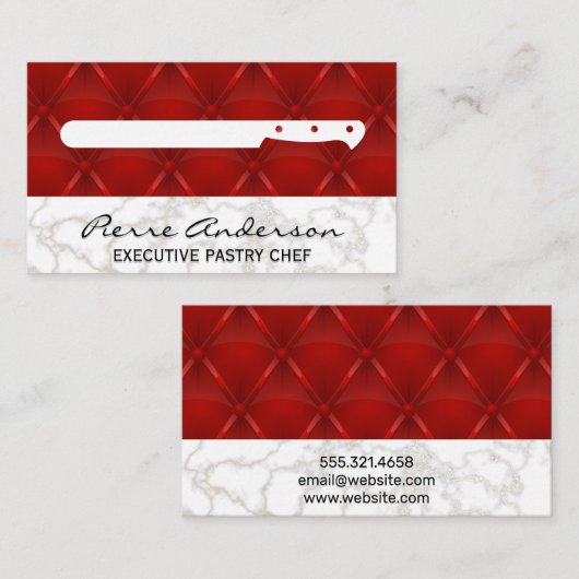 Keukenmes Leer Bekleding Achtergrond Klantenkaartje (Voorkant / Achterkant)